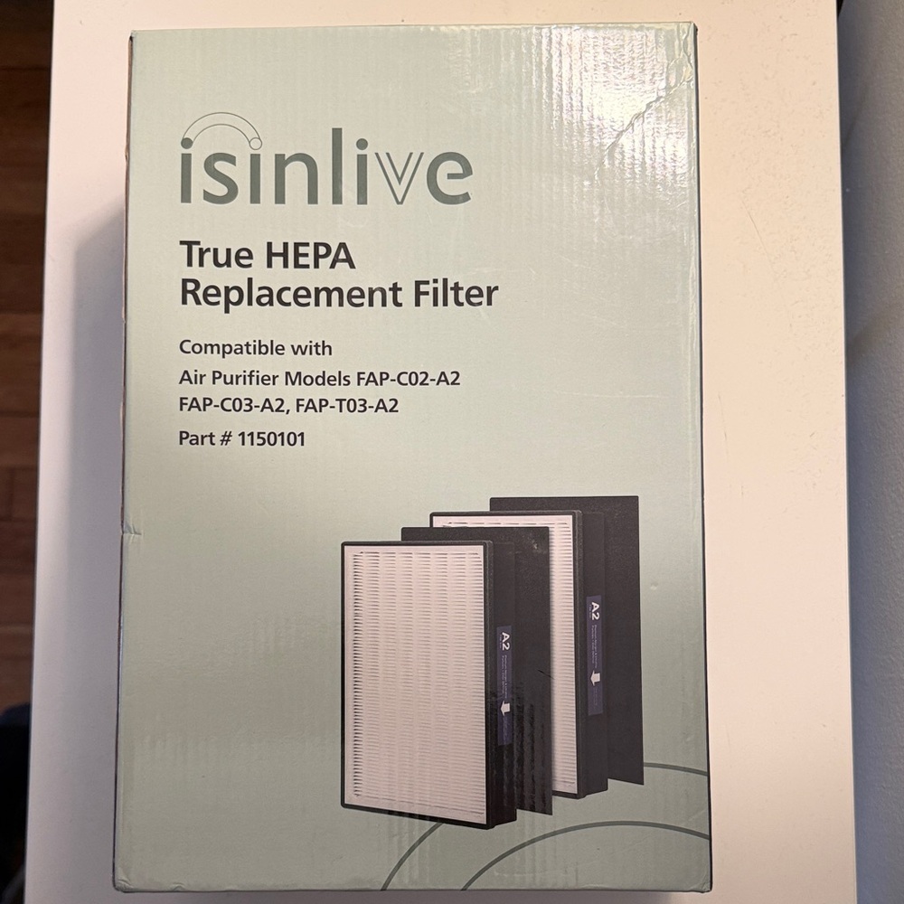 True HEPA Replacement A2 Filter 2 Pack with Activated Carbon Prefilters